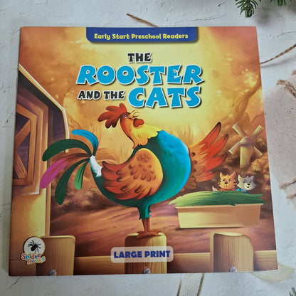 The Rooster and the Cats - Large Print